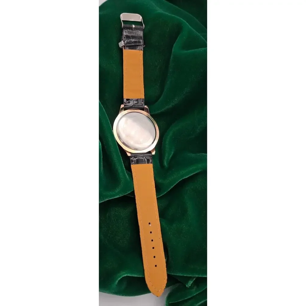 GoGoey Floating Caviar Bead Watch Black Rhinestone Rose Gold Band WORKING